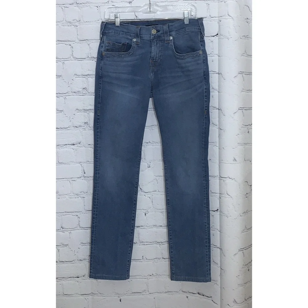 True Religion Geno Jeans Mens 30x30 Relaxed Slim Stretch Blue Denim